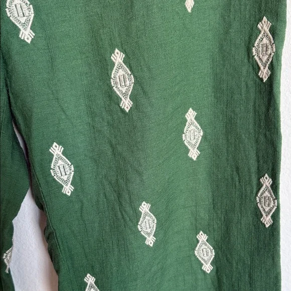 Zara Green Patterned Wide Leg Pants - Picture 5 of 10